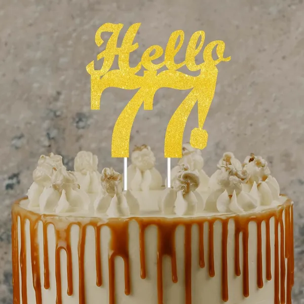 Gold_Hello_77_Cake_Topper_|_Gold_Glitter_Birthday_Cake_Topper_For_Women_&_Men_|_Elegant_77Th_Celebration_Decoration_For_Milestone_Parties_|_Reusable_Cake_Decor