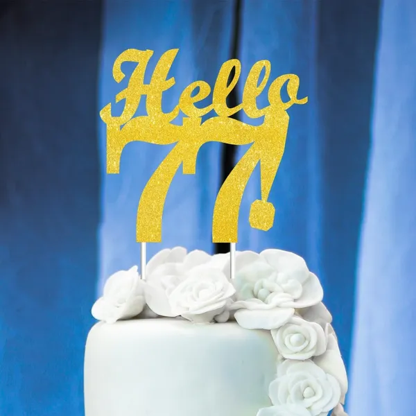 Gold_Hello_77_Cake_Topper_|_Gold_Glitter_Birthday_Cake_Topper_For_Women_&_Men_|_Elegant_77Th_Celebration_Decoration_For_Milestone_Parties_|_Reusable_Cake_Decor