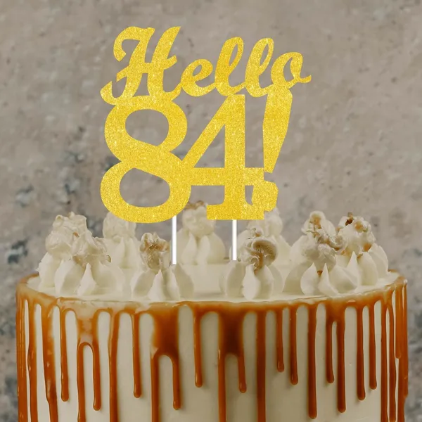 Gold_Hello_84_Cake_Topper_|_Gold_Glitter_Birthday_Cake_Topper_For_Women_&_Men_|_Elegant_84Th_Celebration_Decoration_For_Milestone_Parties_|_Reusable_Cake_Decor