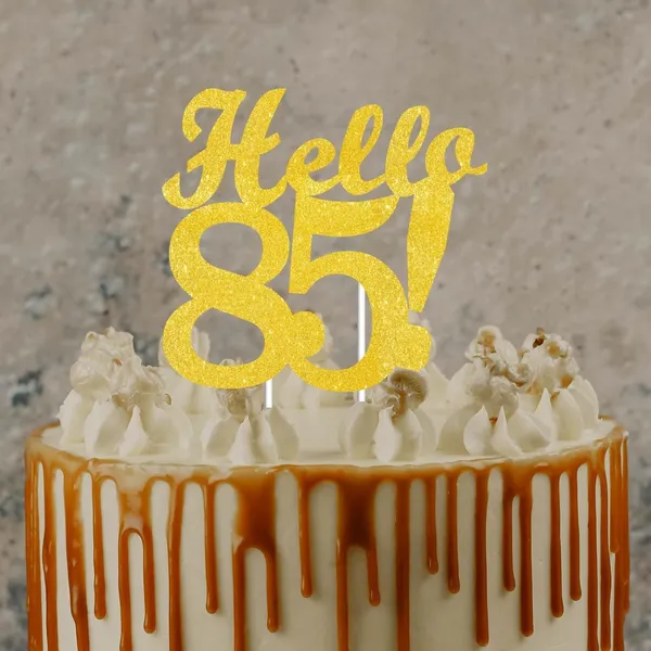 Gold_Hello_85_Cake_Topper_|_Gold_Glitter_Birthday_Cake_Topper_For_Women_&_Men_|_Elegant_85Th_Celebration_Decoration_For_Milestone_Parties_|_Reusable_Cake_Decor