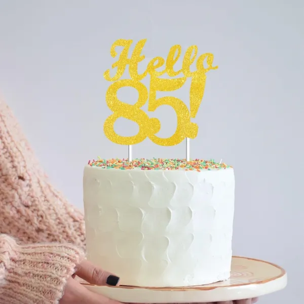 Gold_Hello_85_Cake_Topper_|_Gold_Glitter_Birthday_Cake_Topper_For_Women_&_Men_|_Elegant_85Th_Celebration_Decoration_For_Milestone_Parties_|_Reusable_Cake_Decor