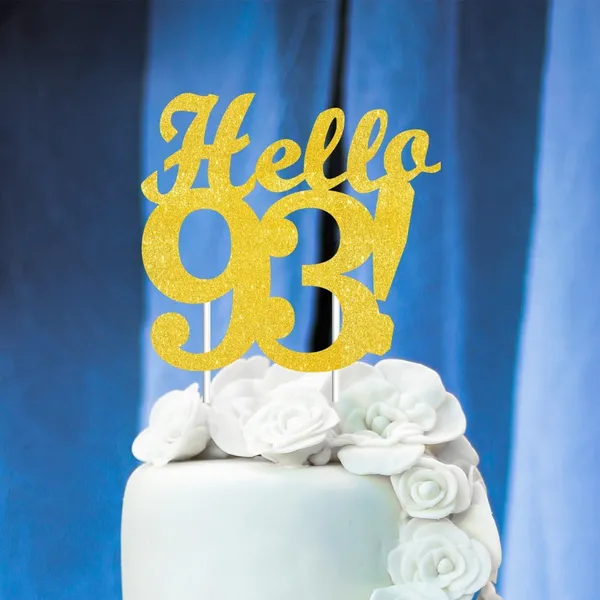 Gold_Hello_93_Cake_Topper_|_Gold_Glitter_Birthday_Cake_Topper_For_Women_&_Men_|_Elegant_93Rd_Celebration_Decoration_For_Milestone_Parties_|_Reusable_Cake_Decor