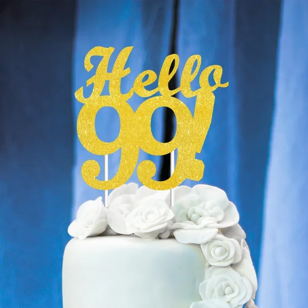 Gold_Hello_99_Cake_Topper_|_Gold_Glitter_Birthday_Cake_Topper_For_Women_&_Men_|_Elegant_99Th_Celebration_Decoration_For_Milestone_Parties_|_Reusable_Cake_Decor