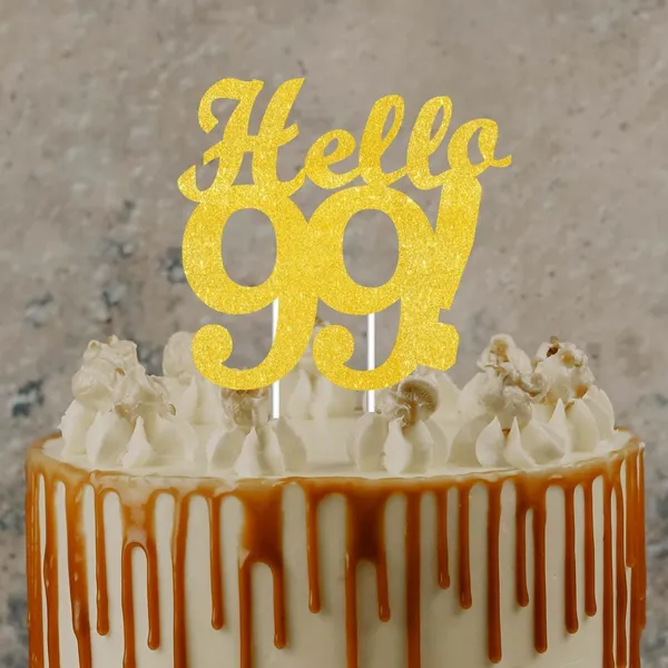 Gold_Hello_99_Cake_Topper_|_Gold_Glitter_Birthday_Cake_Topper_For_Women_&_Men_|_Elegant_99Th_Celebration_Decoration_For_Milestone_Parties_|_Reusable_Cake_Decor