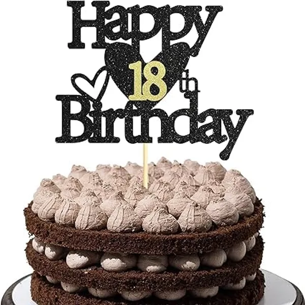 Black_Happy_18Th_Birthday_Black_Glitter_Cake_Topper_|_Elegant_Party_Decoration_For_All_Ages_|_Reusable_Cake_Décor