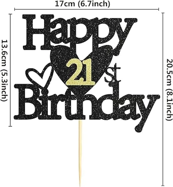 Black_Happy_21St_Birthday_Black_Glitter_Cake_Topper_|_Elegant_Party_Decoration_For_All_Ages_|_Reusable_Cake_Décor