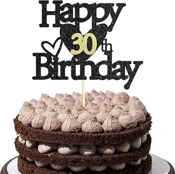 Black_Happy_30Th_Birthday_Black_Glitter_Cake_Topper_|_Elegant_Party_Decoration_For_All_Ages_|_Reusable_Cake_Décor