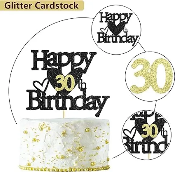 Black_Happy_30Th_Birthday_Black_Glitter_Cake_Topper_|_Elegant_Party_Decoration_For_All_Ages_|_Reusable_Cake_Décor