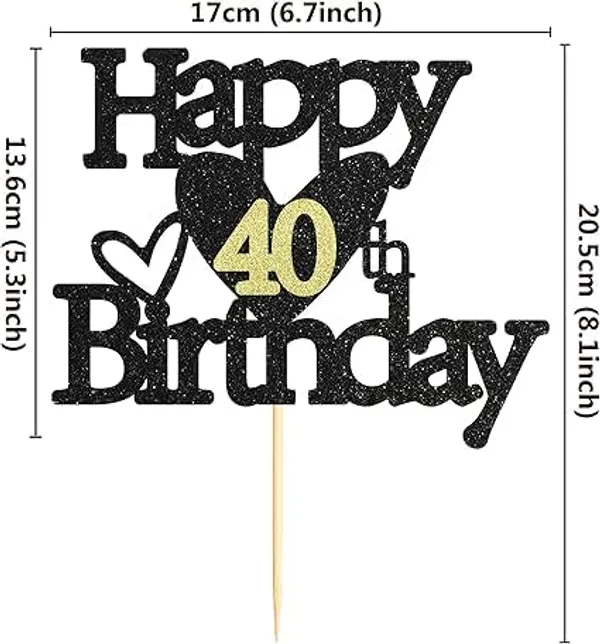 Black_Happy_40Th_Birthday_Black_Glitter_Cake_Topper_|_Elegant_Party_Decoration_For_All_Ages_|_Reusable_Cake_Décor