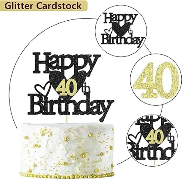 Black_Happy_40Th_Birthday_Black_Glitter_Cake_Topper_|_Elegant_Party_Decoration_For_All_Ages_|_Reusable_Cake_Décor