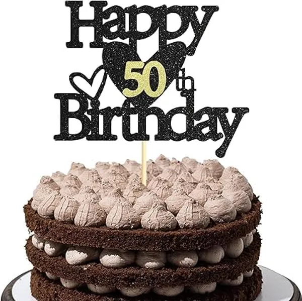 Black_Happy_50Th_Birthday_Black_Glitter_Cake_Topper_|_Elegant_Party_Decoration_For_All_Ages_|_Reusable_Cake_Décor