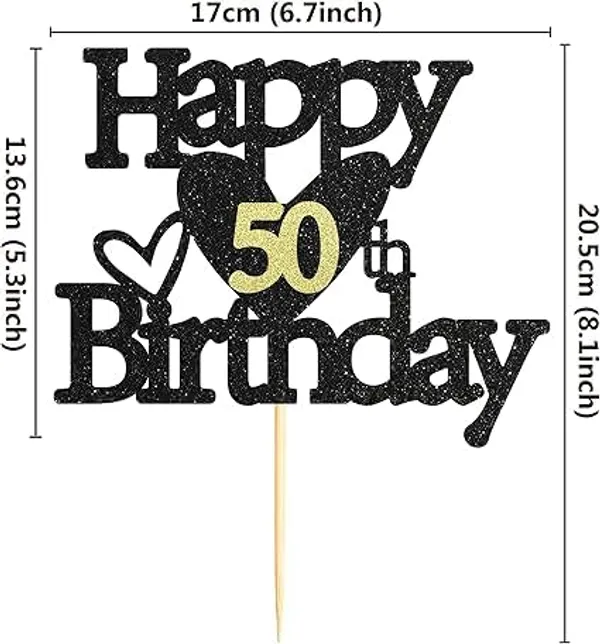 Black_Happy_50Th_Birthday_Black_Glitter_Cake_Topper_|_Elegant_Party_Decoration_For_All_Ages_|_Reusable_Cake_Décor