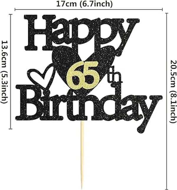 Black_Happy_65Th_Birthday_Black_Glitter_Cake_Topper_|_Elegant_Party_Decoration_For_All_Ages_|_Reusable_Cake_Décor