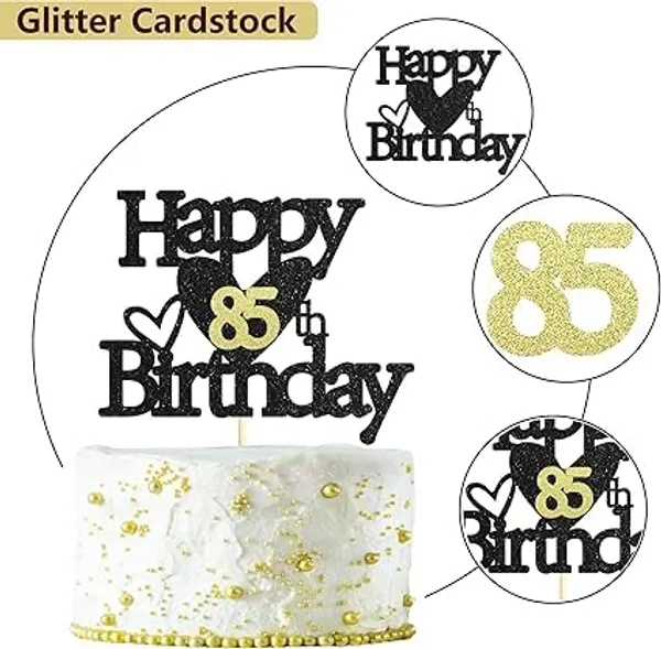 Black_Happy_85Th_Birthday_Black_Glitter_Cake_Topper_|_Elegant_Party_Decoration_For_All_Ages_|_Reusable_Cake_Décor