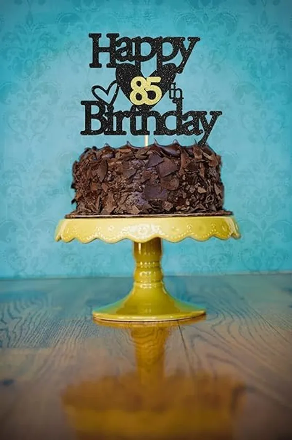 Black_Happy_85Th_Birthday_Black_Glitter_Cake_Topper_|_Elegant_Party_Decoration_For_All_Ages_|_Reusable_Cake_Décor