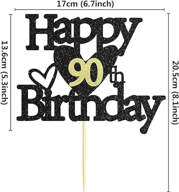 Black_Happy_90Th_Birthday_Black_Glitter_Cake_Topper_|_Elegant_Party_Decoration_For_All_Ages_|_Reusable_Cake_Décor
