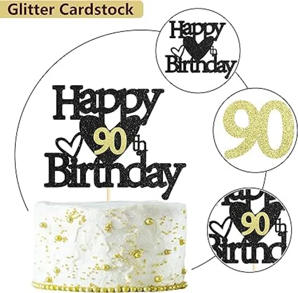 Black_Happy_90Th_Birthday_Black_Glitter_Cake_Topper_|_Elegant_Party_Decoration_For_All_Ages_|_Reusable_Cake_Décor