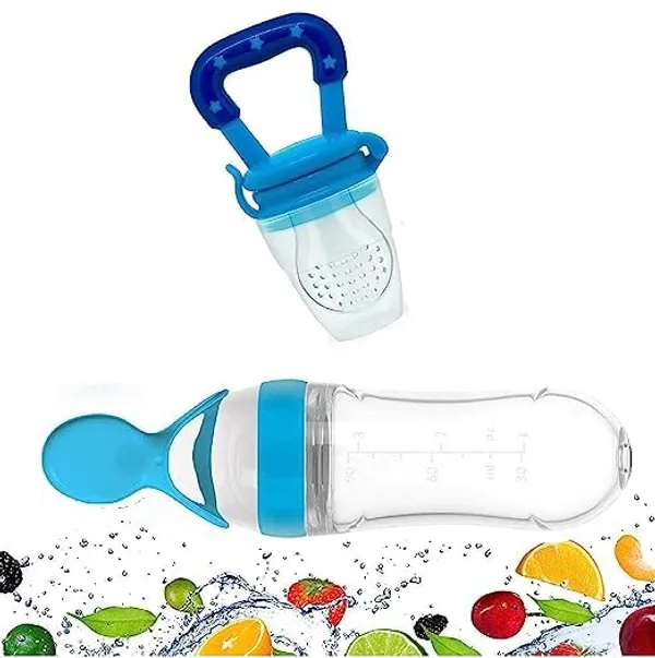 Blue_Combo_Of_Feeding_Bottle_With_Spoon_&_Fruit_Feeder_Pacifier_|_Food_Feeder_With_Rattle_&_Spoon_|_Spoon_Squeeze_Feeder_|_Silicone_Baby_Feeding_Spoon_|_Blue_Color