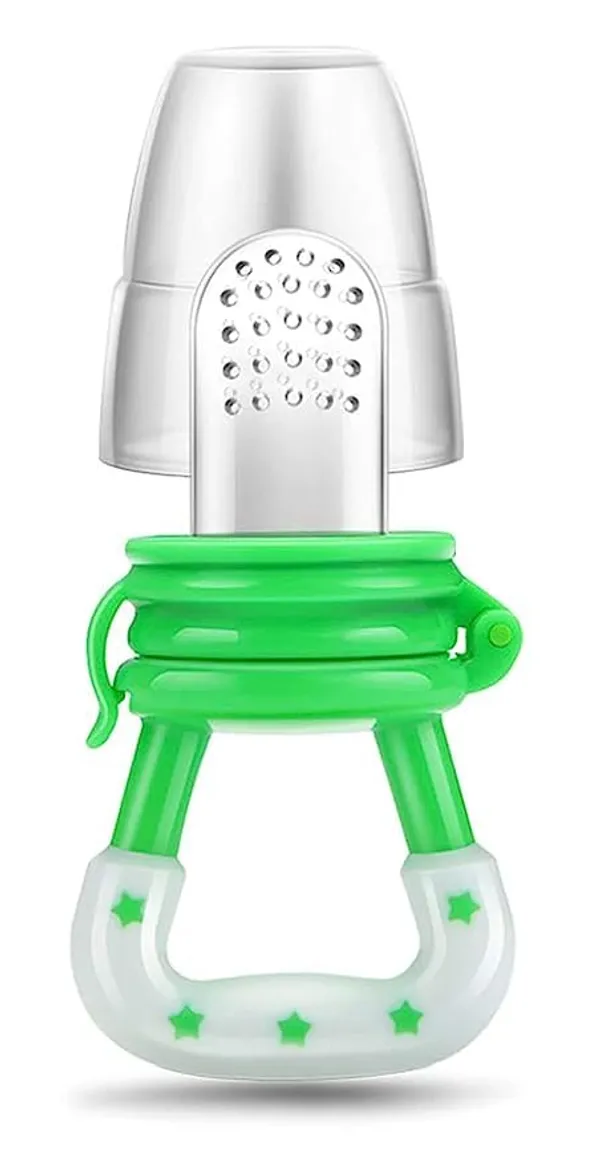 Multi_Combo_Of_Feeding_Bottle_With_Spoon_&_Fruit_Feeder_Pacifier_|_Food_Feeder_With_Rattle_&_Spoon_|_Spoon_Squeeze_Feeder_|_Silicone_Baby_Feeding_Spoon_|_Green_Color
