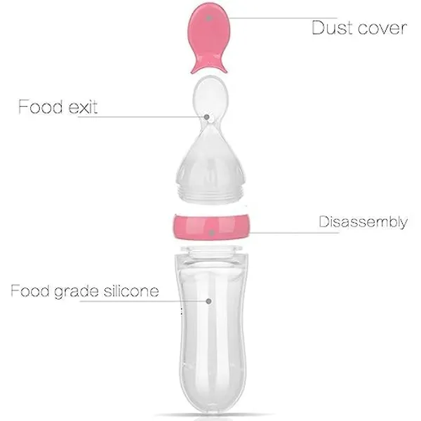 Pink_Combo_Of_Feeding_Bottle_With_Spoon_&_Fruit_Feeder_Pacifier_|_Food_Feeder_With_Rattle_&_Spoon_|_Spoon_Squeeze_Feeder_|_Silicone_Baby_Feeding_Spoon_|_Pink_Color