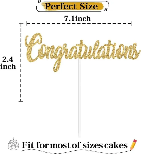 Gold_Congratulation_Cake_Topper_|_Gold_Glitter_Success_Party_Celebration_|_Graduation_Ceremony_|_Special_Day_Party_Decor_|_Photo_Props/Golden_Color