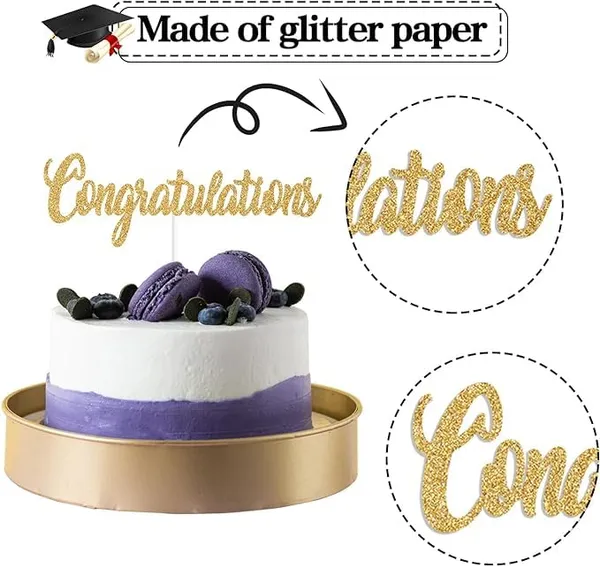 Gold_Congratulation_Cake_Topper_|_Gold_Glitter_Success_Party_Celebration_|_Graduation_Ceremony_|_Special_Day_Party_Decor_|_Photo_Props/Golden_Color