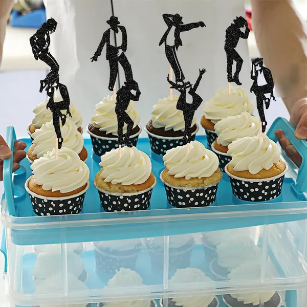 Multicollor_Dance_Theme_Cupcake_Toppers_|_Black_Glitter_Dancer_Silhouette_Cake_Picks_|_Party_Decorations_For_Birthday,_Dance_Events,_Hip-Hop_Parties,_Stage_Shows_&_Cupcakes_|_Pack_Of_24