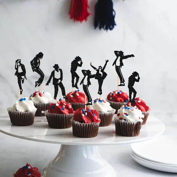 Multicollor_Dance_Theme_Cupcake_Toppers_|_Black_Glitter_Dancer_Silhouette_Cake_Picks_|_Party_Decorations_For_Birthday,_Dance_Events,_Hip-Hop_Parties,_Stage_Shows_&_Cupcakes_|_Pack_Of_24