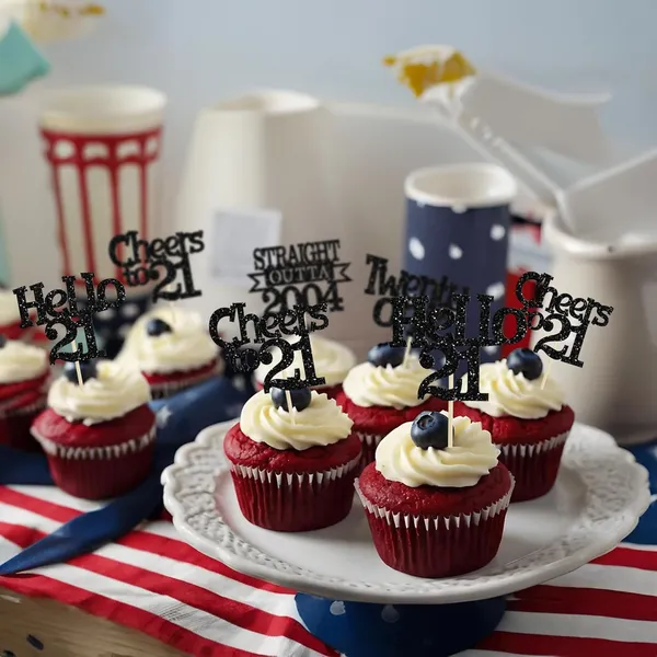 Multicollor_24Pcs_Happy_21St_Birthday_Cupcake_Toppers_|_Cheers_To_21_Years_Glitter_Cupcake_Picks_|_Straight_Outta_2004_Cake_Decorations_|_21St_Birthday_Or_Anniversary_Party_Supplies_Â€“_Black