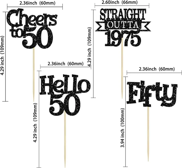 Multicollor_24Pcs_Happy_50Th_Birthday_Cupcake_Toppers_|_Cheers_To_50_Years_Glitter_Cupcake_Picks_|_Straight_Outta_1975_Cake_Decorations_|_50Th_Birthday_Or_Anniversary_Party_Supplies_Â€“_Black