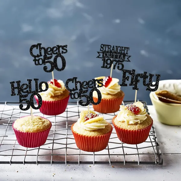 Multicollor_24Pcs_Happy_50Th_Birthday_Cupcake_Toppers_|_Cheers_To_50_Years_Glitter_Cupcake_Picks_|_Straight_Outta_1975_Cake_Decorations_|_50Th_Birthday_Or_Anniversary_Party_Supplies_Â€“_Black