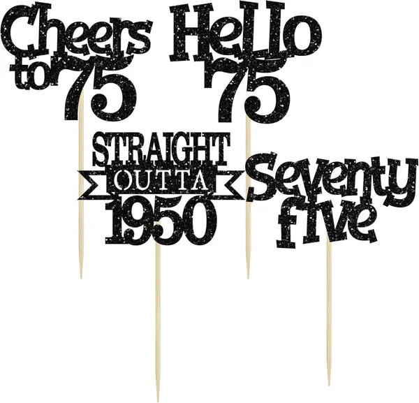Multicollor_24Pcs_Happy_75Th_Birthday_Cupcake_Toppers_|_Cheers_To_75_Years_Glitter_Cupcake_Picks_|_Straight_Outta_1950_Cake_Decorations_|_75Th_Birthday_Or_Anniversary_Party_Supplies_Â€“_Black