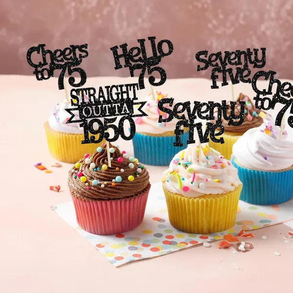 Multicollor_24Pcs_Happy_75Th_Birthday_Cupcake_Toppers_|_Cheers_To_75_Years_Glitter_Cupcake_Picks_|_Straight_Outta_1950_Cake_Decorations_|_75Th_Birthday_Or_Anniversary_Party_Supplies_Â€“_Black