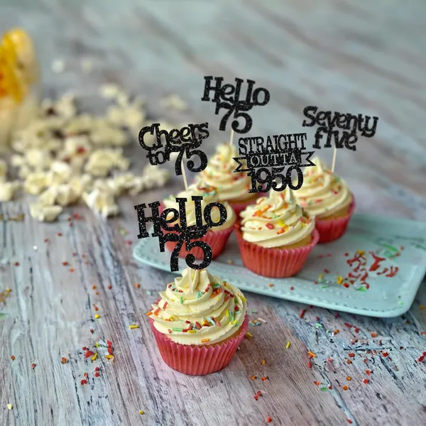 Multicollor_24Pcs_Happy_75Th_Birthday_Cupcake_Toppers_|_Cheers_To_75_Years_Glitter_Cupcake_Picks_|_Straight_Outta_1950_Cake_Decorations_|_75Th_Birthday_Or_Anniversary_Party_Supplies_Â€“_Black