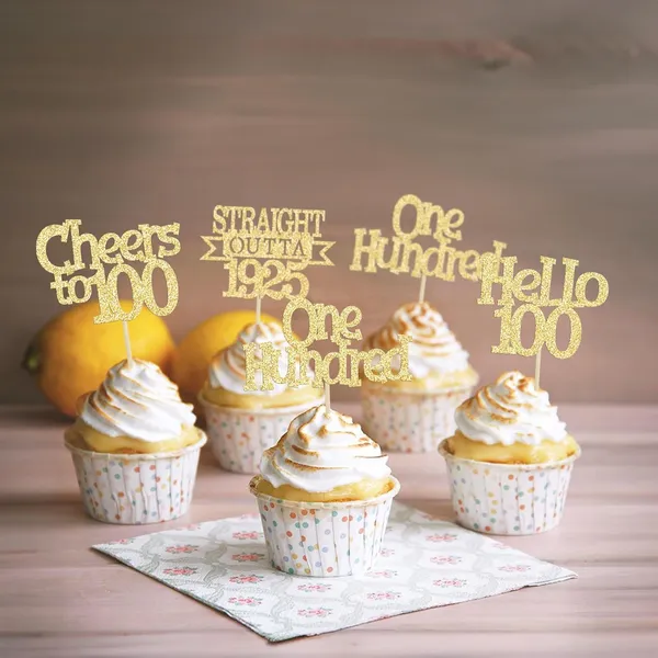 Gold_24Pcs_Happy_100Th_Birthday_Cupcake_Toppers_|_Cheers_To_100_Years_Glitter_Cupcake_Picks_|_Straight_Outta_1925_Cake_Decorations_|_100Th_Birthday_Or_Anniversary_Party_Supplies_Â€“_Gold