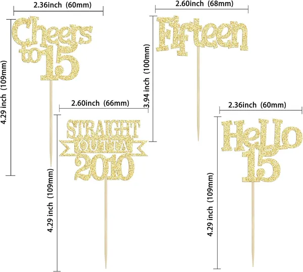 Gold_24Pcs_Happy_15Th_Birthday_Cupcake_Toppers_|_Cheers_To_15_Years_Glitter_Cupcake_Picks_|_Straight_Outta_2010_Cake_Decorations_|_15Th_Birthday_Or_Anniversary_Party_Supplies_Â€“_Gold