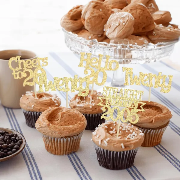 Gold_24Pcs_Happy_20Th_Birthday_Cupcake_Toppers_|_Cheers_To_20_Years_Glitter_Cupcake_Picks_|_Straight_Outta_2005_Cake_Decorations_|_20Th_Birthday_Or_Anniversary_Party_Supplies_Â€“_Gold