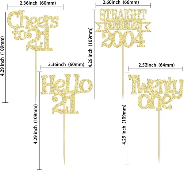 Gold_24Pcs_Happy_21St_Birthday_Cupcake_Toppers_|_Cheers_To_21_Years_Glitter_Cupcake_Picks_|_Straight_Outta_2004_Cake_Decorations_|_21St_Birthday_Or_Anniversary_Party_Supplies_Â€“_Gold