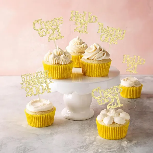 Gold_24Pcs_Happy_21St_Birthday_Cupcake_Toppers_|_Cheers_To_21_Years_Glitter_Cupcake_Picks_|_Straight_Outta_2004_Cake_Decorations_|_21St_Birthday_Or_Anniversary_Party_Supplies_Â€“_Gold