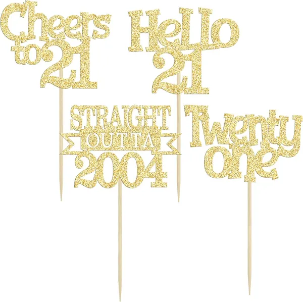 Gold_24Pcs_Happy_21St_Birthday_Cupcake_Toppers_|_Cheers_To_21_Years_Glitter_Cupcake_Picks_|_Straight_Outta_2004_Cake_Decorations_|_21St_Birthday_Or_Anniversary_Party_Supplies_Â€“_Gold