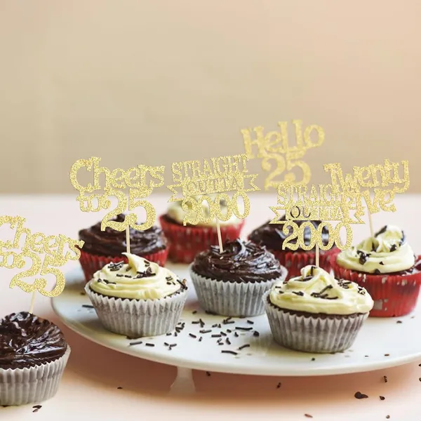 Gold_24Pcs_Happy_25Th_Birthday_Cupcake_Toppers_|_Cheers_To_25_Years_Glitter_Cupcake_Picks_|_Straight_Outta_2000_Cake_Decorations_|_25Th_Birthday_Or_Anniversary_Party_Supplies_Â€“_Gold