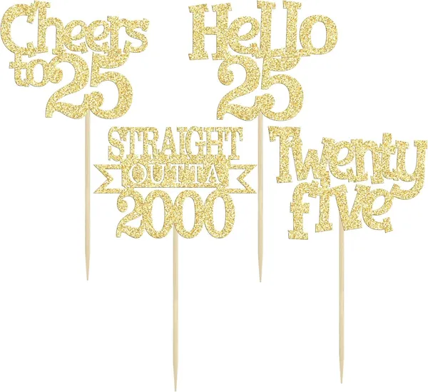 Gold_24Pcs_Happy_25Th_Birthday_Cupcake_Toppers_|_Cheers_To_25_Years_Glitter_Cupcake_Picks_|_Straight_Outta_2000_Cake_Decorations_|_25Th_Birthday_Or_Anniversary_Party_Supplies_Â€“_Gold