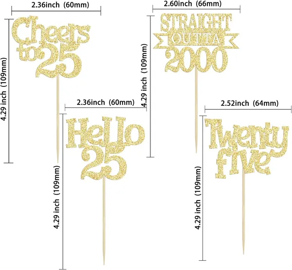 Gold_24Pcs_Happy_25Th_Birthday_Cupcake_Toppers_|_Cheers_To_25_Years_Glitter_Cupcake_Picks_|_Straight_Outta_2000_Cake_Decorations_|_25Th_Birthday_Or_Anniversary_Party_Supplies_Â€“_Gold