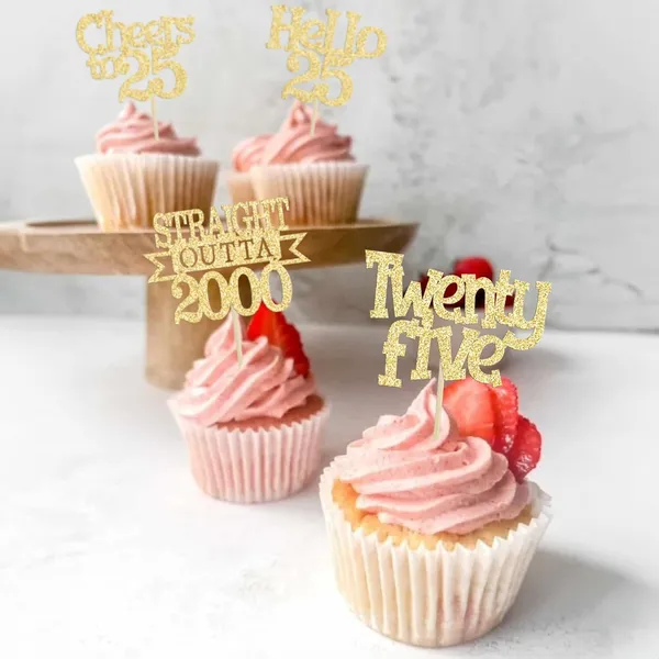 Gold_24Pcs_Happy_25Th_Birthday_Cupcake_Toppers_|_Cheers_To_25_Years_Glitter_Cupcake_Picks_|_Straight_Outta_2000_Cake_Decorations_|_25Th_Birthday_Or_Anniversary_Party_Supplies_Â€“_Gold