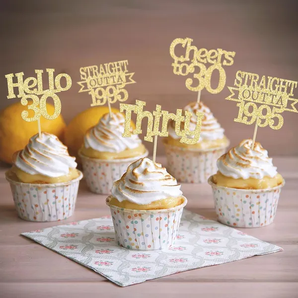 Gold_24Pcs_Happy_30Th_Birthday_Cupcake_Toppers_|_Cheers_To_30_Years_Glitter_Cupcake_Picks_|_Straight_Outta_1995_Cake_Decorations_|_30Th_Birthday_Or_Anniversary_Party_Supplies_Â€“_Gold