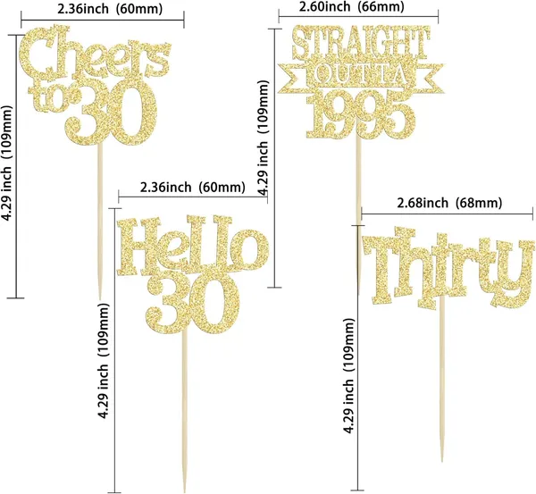 Gold_24Pcs_Happy_30Th_Birthday_Cupcake_Toppers_|_Cheers_To_30_Years_Glitter_Cupcake_Picks_|_Straight_Outta_1995_Cake_Decorations_|_30Th_Birthday_Or_Anniversary_Party_Supplies_Â€“_Gold