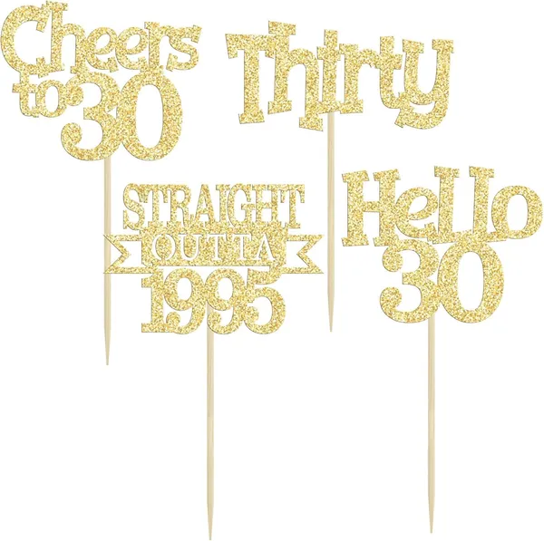 Gold_24Pcs_Happy_30Th_Birthday_Cupcake_Toppers_|_Cheers_To_30_Years_Glitter_Cupcake_Picks_|_Straight_Outta_1995_Cake_Decorations_|_30Th_Birthday_Or_Anniversary_Party_Supplies_Â€“_Gold