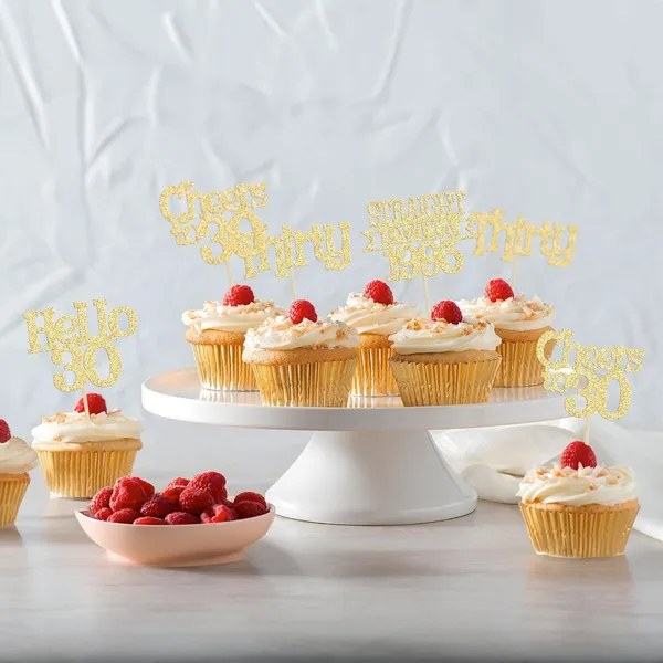 Gold_24Pcs_Happy_30Th_Birthday_Cupcake_Toppers_|_Cheers_To_30_Years_Glitter_Cupcake_Picks_|_Straight_Outta_1995_Cake_Decorations_|_30Th_Birthday_Or_Anniversary_Party_Supplies_Â€“_Gold