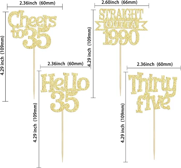Gold_24Pcs_Happy_35Th_Birthday_Cupcake_Toppers_|_Cheers_To_35_Years_Glitter_Cupcake_Picks_|_Straight_Outta_1990_Cake_Decorations_|_35Th_Birthday_Or_Anniversary_Party_Supplies_Â€“_Gold