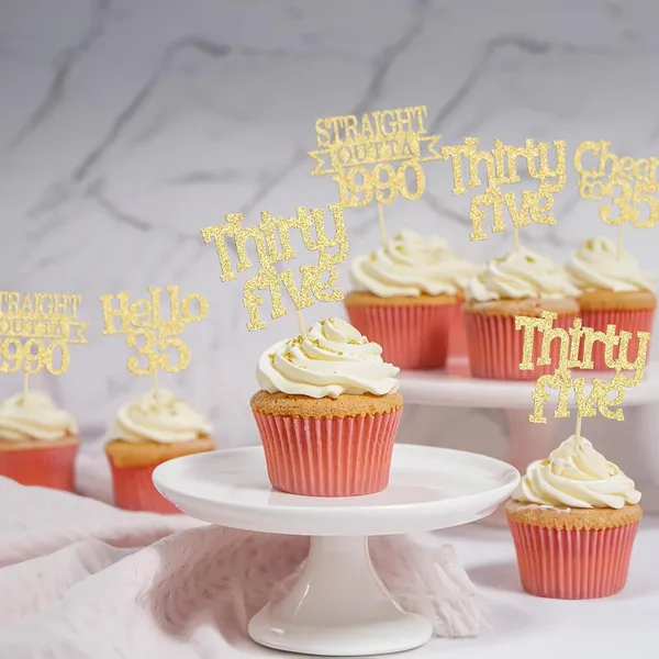 Gold_24Pcs_Happy_35Th_Birthday_Cupcake_Toppers_|_Cheers_To_35_Years_Glitter_Cupcake_Picks_|_Straight_Outta_1990_Cake_Decorations_|_35Th_Birthday_Or_Anniversary_Party_Supplies_Â€“_Gold